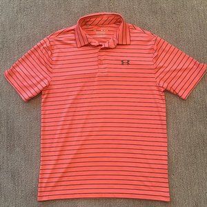 Under Armour Playoff Polo Stripe Salmon/Blue M